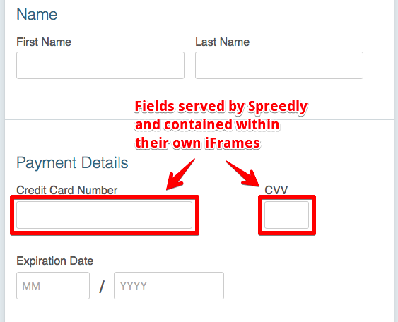 spreedly iframe payment form spreedly documentation credit card processing form